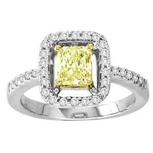  1.20cttw Natural Fancy Yellow Diamond Fashion Engagement Ring 