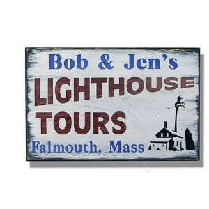  Personalized Vintage Lighthouse Tours Sign Patio, Lawn & Garden