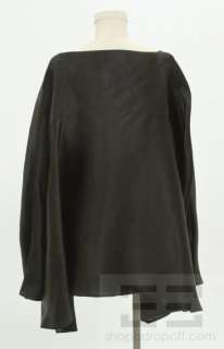 Hino & Malee III Black Silk Long Sleeve Semi Sheer Top Size Small 