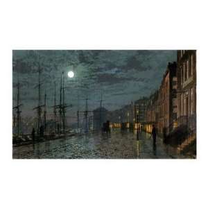 John Atkinson Grimshaw   City Docks By Moonlight Giclee  