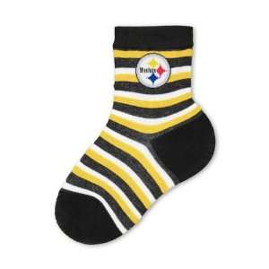  Pittsburgh Steelers Infant Black NFL Stripe Socks Sports 