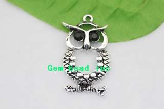 2pcs Vintage Silver Owl Pendant Necklace（0185#）  