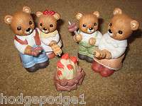 HOMCO HOME INTERIORS Bear Family Campfire Figurine Collection Item 