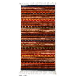  Zapotec wool rug, Waves of Dawn (3x5)