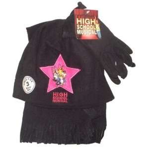   High School Musical Black Beanie Hat Scarf & Glove Set Sports