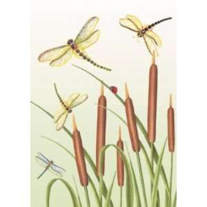 Bullrushes & Dragonflies Garden Flag  Patio, Lawn & Garden