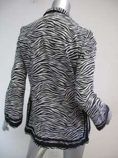 Michael Kors top Black & White Zebra Cotton L/S sz XS  