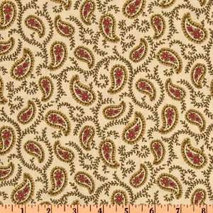  44 Wide Wellesley Paisley Sage/Cream Fabric By The Yard 