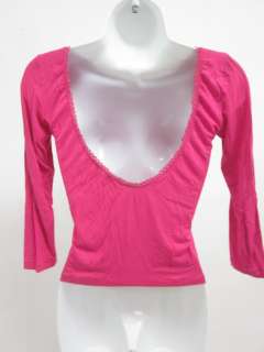 ETRO Pink 3/4 Length Sleeve Low Back Shirt Top Sz 42  