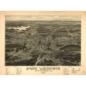  Historic Panoramic Map South Weymouth, Norfolk County 