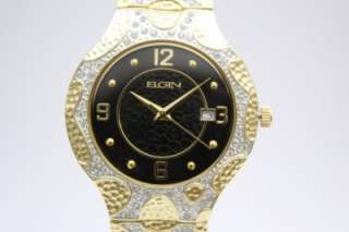 New Elgin Steel Gold Date Men Dress Watch FG548  
