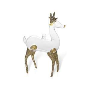  MoMA Italian Reindeer Blown Glass Ornament with Gold 