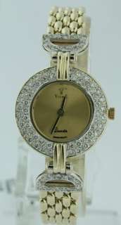 VicencE 14k Yellow Gold Diamond Ladies Watch  