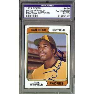 Dave Winfield Autographed 1974 Topps Card PSA/DNA Slabbed  