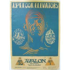   13th Floor Elevators SIGNED Concert Poster 1966 FDD28