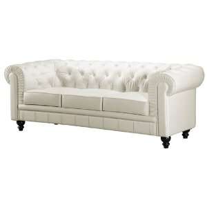  Designer Modern Chestfield Aristocrat Sofa in White