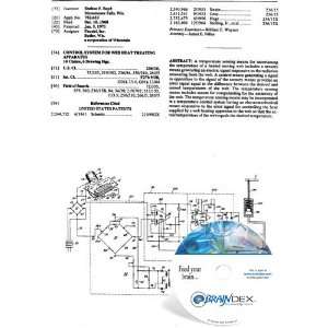  NEW Patent CD for CONTROL SYSTEM FOR WEB HEAT TREATING 
