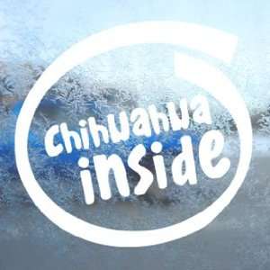  CHIHUAHUA INSIDE White Decal Dog Pet Laptop Window White 
