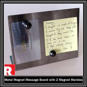 New Metal Magnet Message / Memo / Picture Board with 2 Matching Magnet 