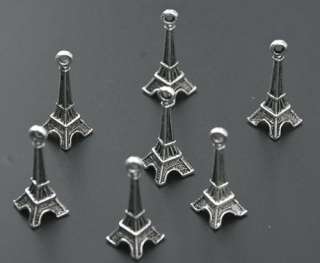 120 Tibetan Silver 3D Eiffel Tower Charms Pendants  