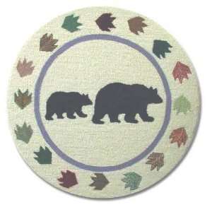  ZG Patchwork Theme Bear Paws round area rugs 36 Dia