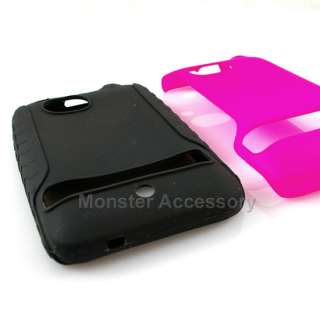 Pink Dual Flex Hard Case Cover For HTC Thunderbolt 4G  