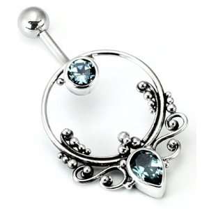   Bali FRAME Sterling Silver Navel Belly Jewelry  Mix My Colors Jewelry