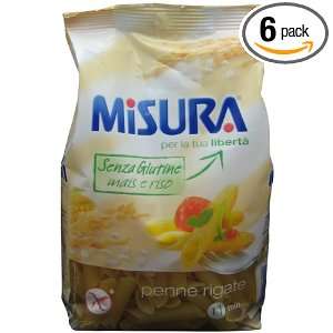Misura Senza Glutine Penne Rigate, 250 Grams (Pack of 6)  