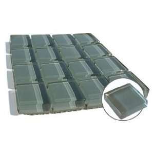 Glass Subway Tiles   Reflective Dimensions Gray 1 x 1 Square Mesh 