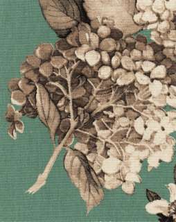 Hydrangea Teale Floral Fabric