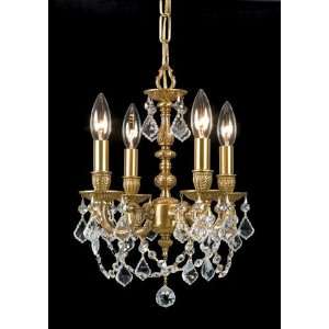  Mirabella Collection 4 Light 13 Aged Brass Crystal Mini 