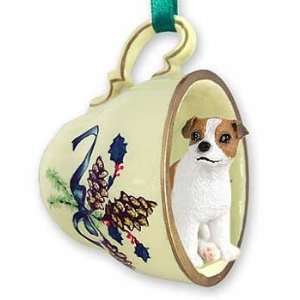  Brown and White Jack Russell Teacup Christmas Ornament 