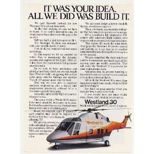   Westland 30 Helicopter Your Idea We Build It Print Ad