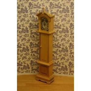  SALE Dollhouse Miniature Grandfathers Clock in Oak Toys 
