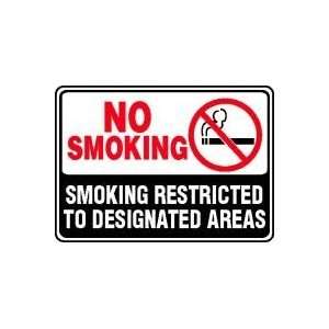 NO SMOKING SMOKING RESTRICTED TO DESIGNATED AREA (W/GRAPHIC) 10 x 14 