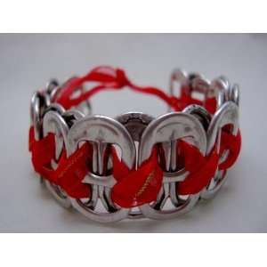  Pop Top Bracelet with Red Ribbon 