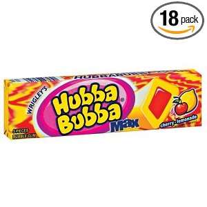 Hubba Bubba Max Bubble Gum, Cherry Lemonade, 5 Stick Packs (Pack of 18 