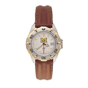 Michigan Wolverines Ladies NCAA All Star Watch (Leather Band 