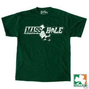 MASSHOLE Distressed Green IRISH T Shirt   