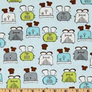  44 Wide Metro Cafe Toasters Spring Fabric By The Yard 