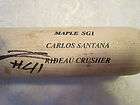 Carlos Santana Cleveland Indians Game Used Signed SAM Bat 2010 JSA