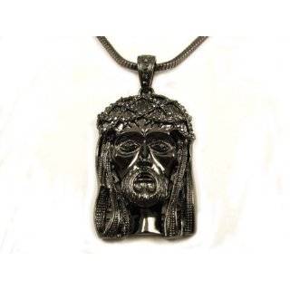 Jay Z Iced Out Black Jesus Pendant w/36 Franco Chain