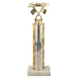   Paradise Racing Trophy   Asian Marble Base   Diamond Column   Silver