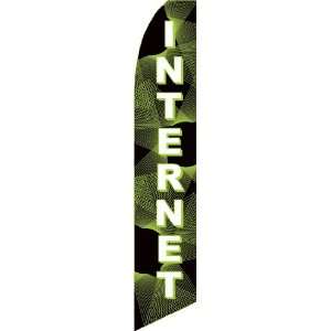  Internet Black/Green Swooper Feather Flag