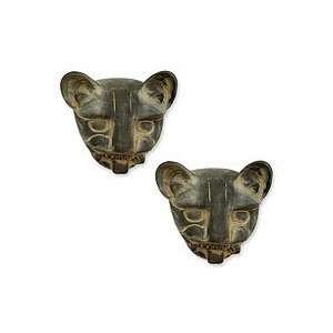  NOVICA Ceramic masks, Jaguar Relics (pair)
