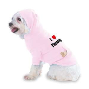  I Love/Heart Fencing Hooded (Hoody) T Shirt with pocket 