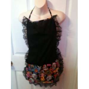  Day of the Dead Apron W/lace 