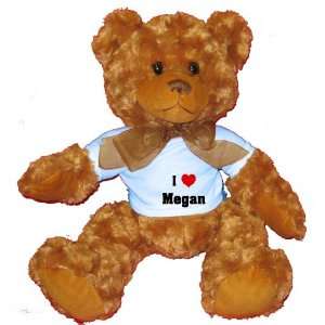  I Love/Heart Megan Plush Teddy Bear with BLUE T Shirt 