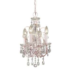  Imperial Mini Chandelier in Blush with Clear Crystals 