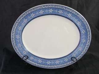 Antique England MALING Maltese Blue White Oval Platter  